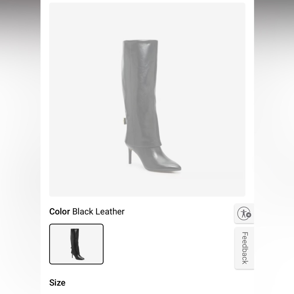 Vince Camuto Black Leather Heeled Boots- wide calf